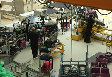 Rolls Royce automotive production line in factory