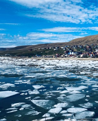 Image of ice and Greenland coast