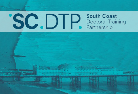 Southcoast Doctoral Training Partnership logo with Brighton coastal image