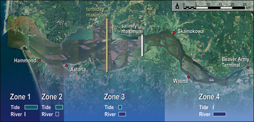 identify a tidal river on a topographic map