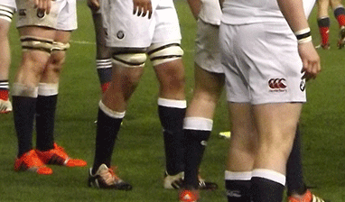 Rugby player's legs