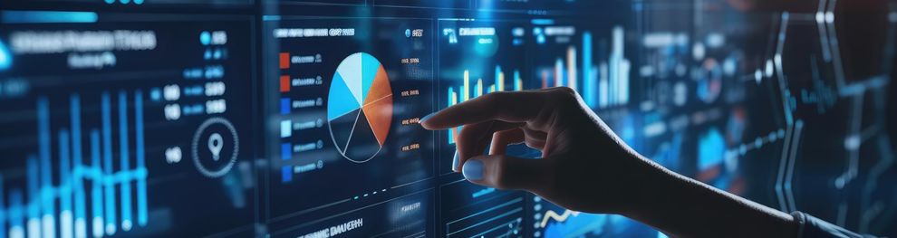 Investment graphs on screen