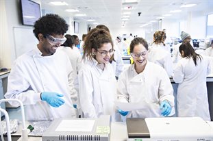 Students in the Biomedical labs