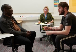 mental health nursing student in a simulation exercise