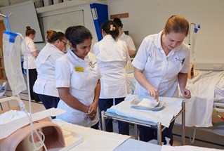 nursing students doing simulation