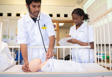 male and female nursing student