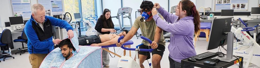 students doing a group exercise in the labs