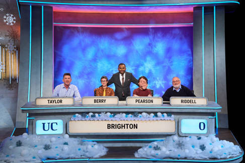 University of Brighton team with University Challenge host