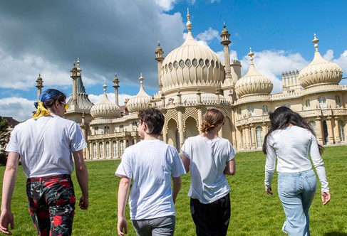 Group of students outside Brighton Pavilion