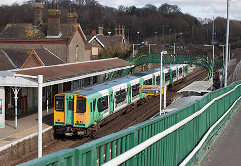 Train at Falmer station