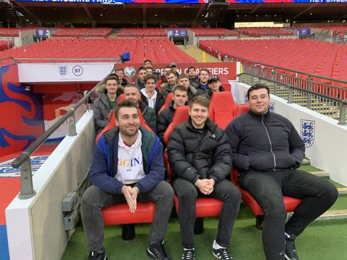 Sport journalism BA(Hons) students at Wembley Stadium