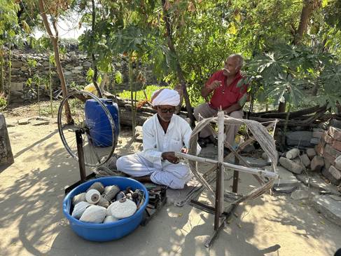 Mr. Gopilal (sitting on the floor) and Mr. Onkar Lal (behind) in Jawaja, India