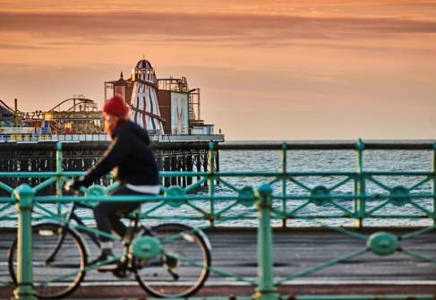 Brighton Pier - bike rider 