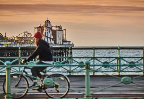 Brighton Pier - bike rider