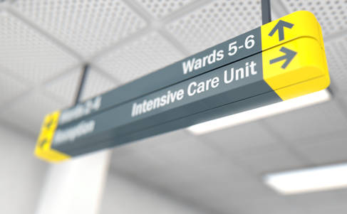 Hospital sign - intensive care unit