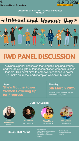 International Women's Day panel event poster 