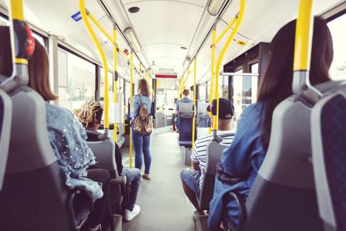 Passengers on a bus