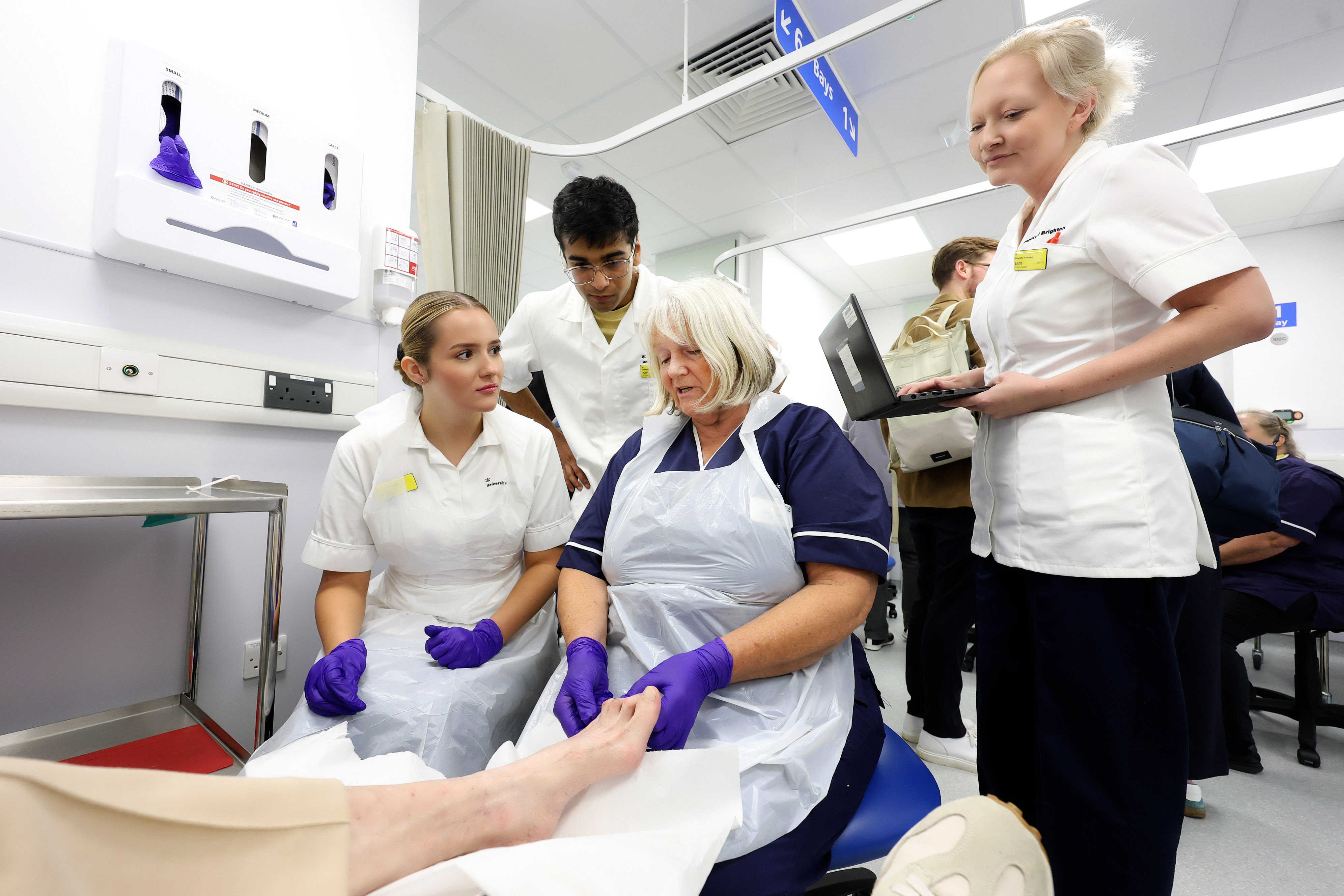 Podiatrists and students in action at the podiatry clinic